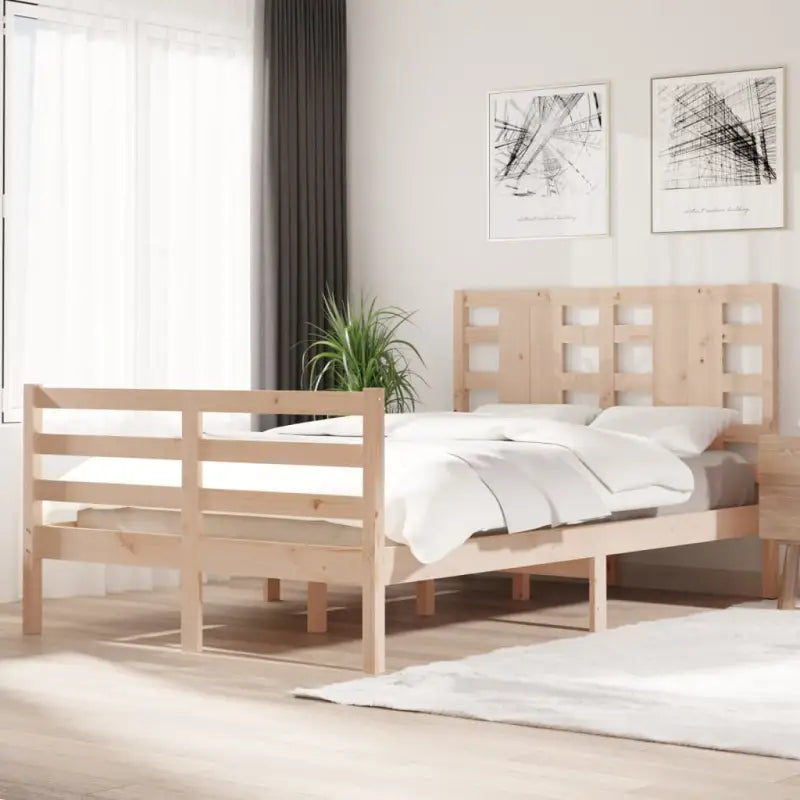 Moderne houten bedframe van massief grenenhout met levering bevat - Naturel / 120 x 200 cm - Bedden & bedframes