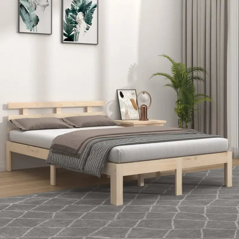 Moderne houten bedframe van massief grenenhout met levering bevat - Naturel / 150 x 200 cm - Bedden & bedframes