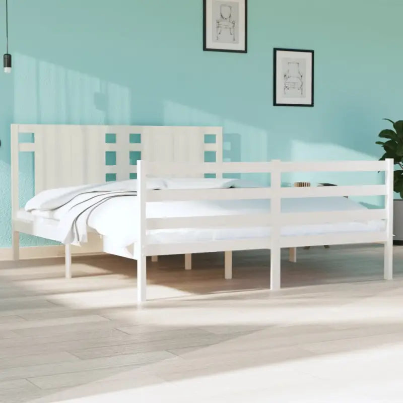 Moderne houten bedframe van massief grenenhout met levering bevat - Wit / 150 x 200 cm - Bedden & bedframes