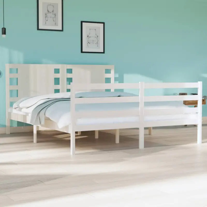 Moderne houten bedframe van massief grenenhout met levering bevat - Wit / 135 x 190 cm - Bedden & bedframes