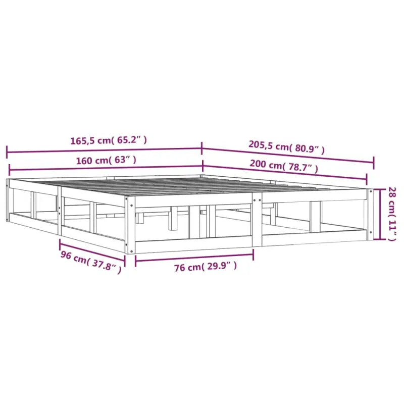 Moderne houten bedframe van massief grenenhout voor een stijlvolle slaapkamer - Bedden & bedframes