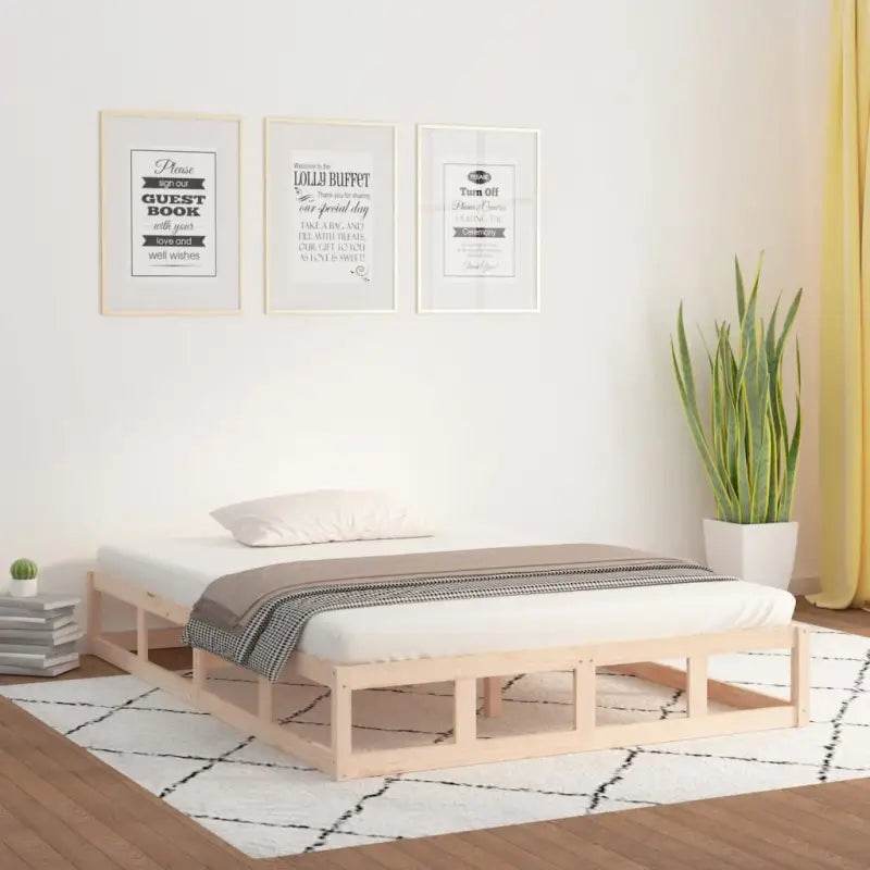 Moderne houten bedframe van massief grenenhout voor een stijlvolle slaapkamer - Naturel / 180 x 200 cm - Bedden &