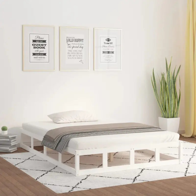 Moderne houten bedframe van massief grenenhout voor een stijlvolle slaapkamer - Wit / 120 x 190 cm - Bedden & bedframes