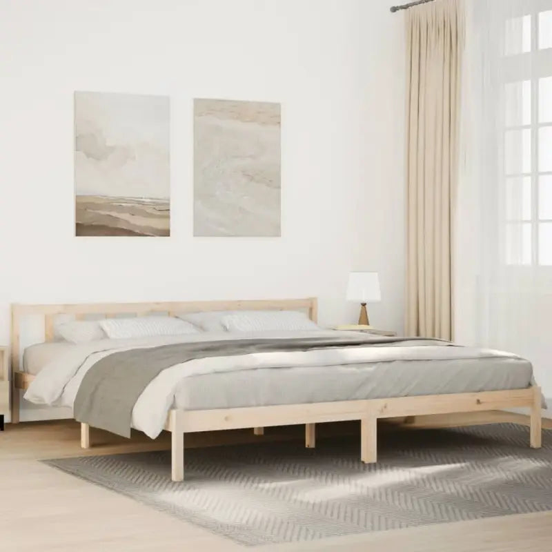Moderne houten bedframe van massief grenenhout voor stijlvolle slaapkamers - Naturel / 200 x 210 cm - Bedden & bedframes