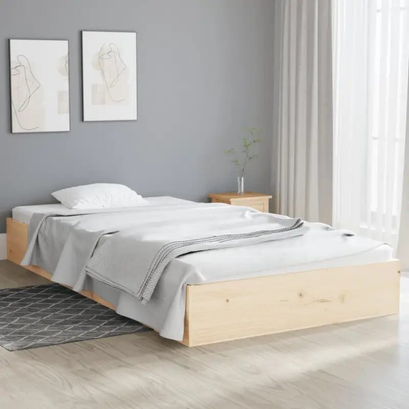 Moderne houten bedframe van massief grenenhout voor stijlvolle slaapkamers - Naturel / 90 x 200 cm - Bedden & bedframes