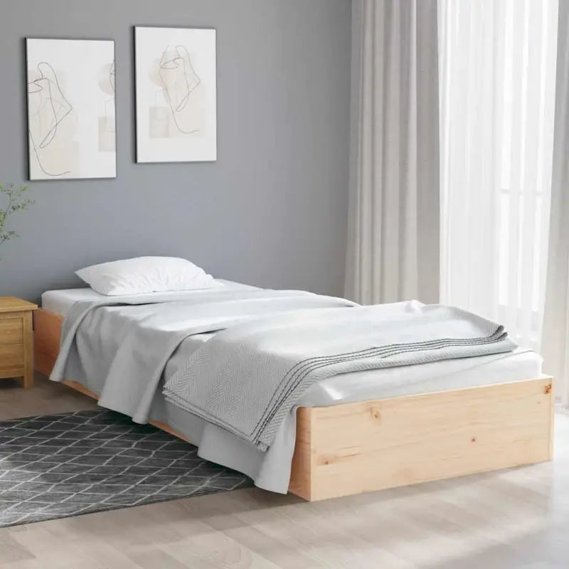 Moderne houten bedframe van massief grenenhout voor stijlvolle slaapkamers - Naturel / 75 x 190 cm - Bedden & bedframes