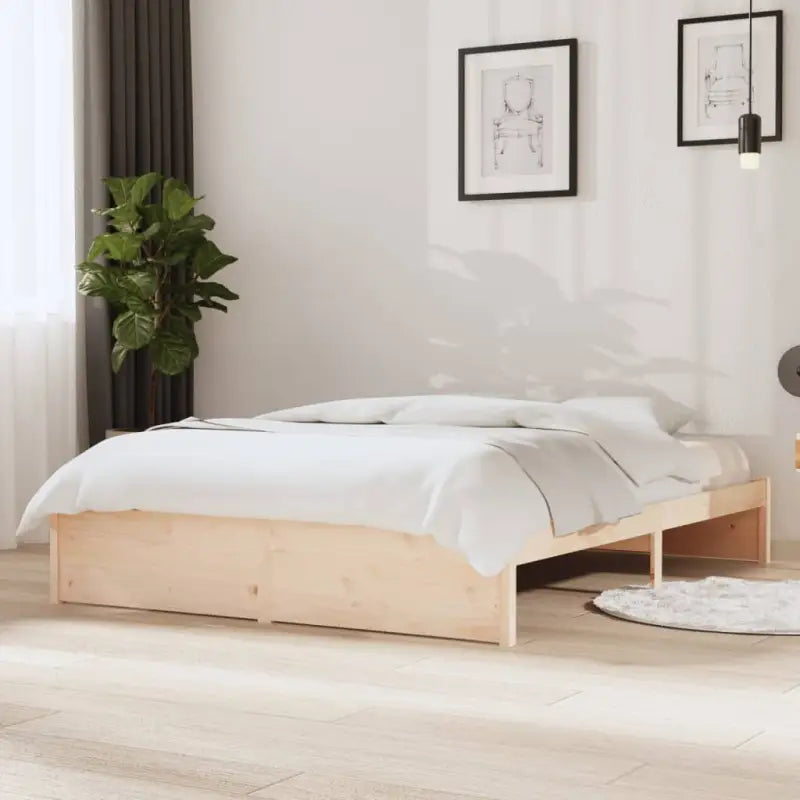 Moderne houten bedframes van massief grenenhout voor een stijlvolle slaapkamer - Naturel / 140 x 190 cm - Bedden &
