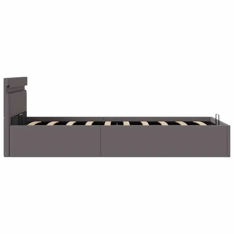 Moderne hydraulische eenpersoonsbed met multiplex lattenbodem en kunstleren bekleding - Bedden & bedframes