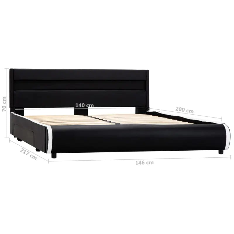Moderne kunstleren bedframe met gepoedercoat ijzeren frame - Bedden & bedframes