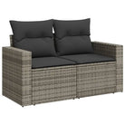 Moderne loungeset in grijs materiaal met gepoedercoat staal en waterdichte tas - Tuinsets