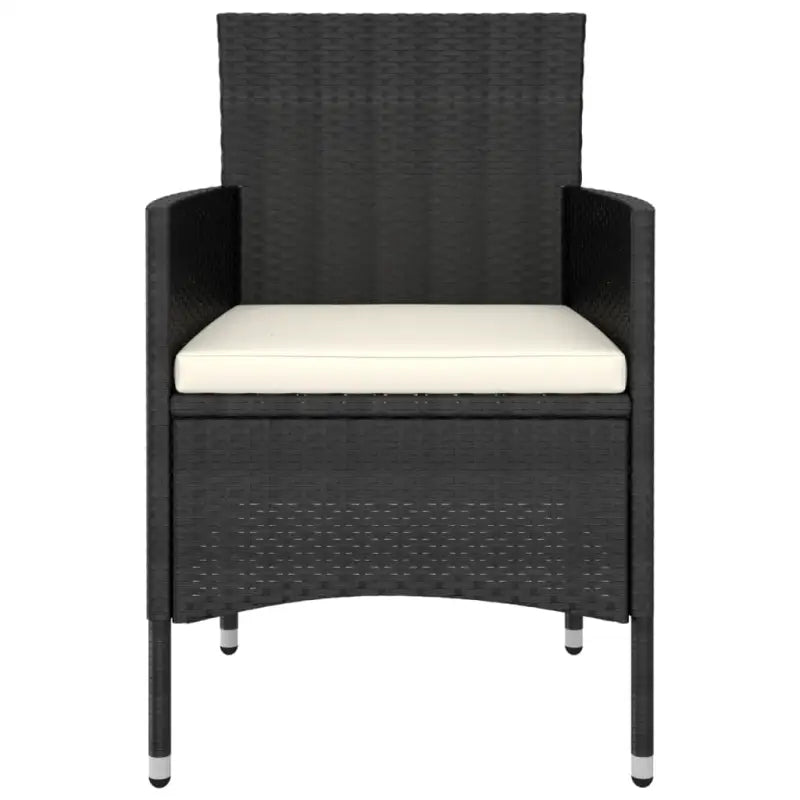 Moderne loungeset met poly rattan en gepoedercoat staal voor buiten - Zwart - Tuinsets