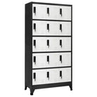 Moderne metalen opbergkast voor kantoorruimte - Antraciet en wit / 1 / Met 15 lockers - Opbergkasten & lockerkasten