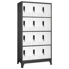 Moderne metalen opbergkast voor kantoorruimte - Antraciet en wit / 1 / Met 12 lockers - Opbergkasten & lockerkasten