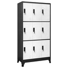 Moderne metalen opbergkast voor kantoorruimte - Antraciet en wit / 1 / Met 9 lockers - Opbergkasten & lockerkasten