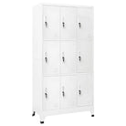 Moderne metalen opbergkast voor kantoorruimte - Grijs / 1 / Met 9 lockers - Opbergkasten & lockerkasten