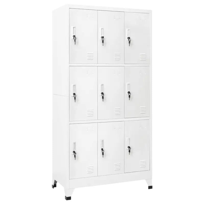 Moderne metalen opbergkast voor kantoorruimte - Grijs / 1 / Met 9 lockers - Opbergkasten & lockerkasten