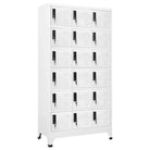 Moderne metalen opbergkast voor kantoorruimte - Wit / 1 / Met 18 lockers - Opbergkasten & lockerkasten