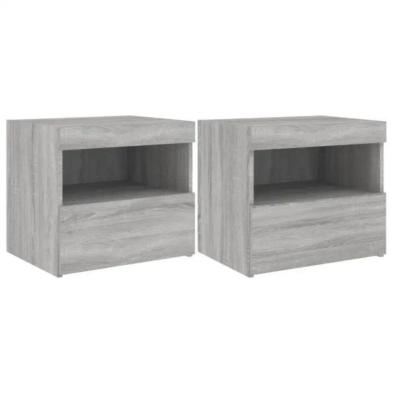 Moderne Nachtkastjes met LED en Grijs Sonoma hout voor elke slaapkamer - Nachtkastjes