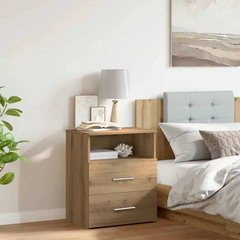 Moderne nachtkastjes met opbergruimte voor een strakke slaapkamerstijl - artisanaal eikenkleurig / 1 - Nachtkastjes