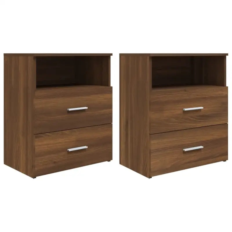 Moderne nachtkastjes met opbergruimte voor een strakke slaapkamerstijl - bruin eikenkleur / 2 - Nachtkastjes