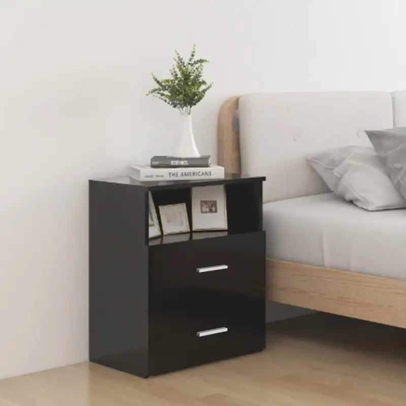Moderne nachtkastjes met opbergruimte voor een strakke slaapkamerstijl - Zwart / 2 - Nachtkastjes