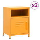 Moderne nachtkastjes met open schap van staal voor je interieur - Mosterdgeel / 2 - Nachtkastjes