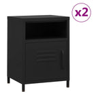 Moderne nachtkastjes met open schap van staal voor je interieur - Zwart / 2 - Nachtkastjes