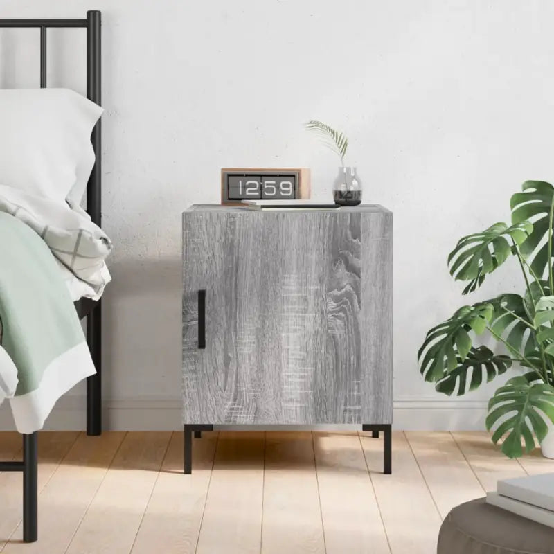 Moderne nachtkastjes van bewerkt hout met duurzame en stabiele afwerking - Grijs sonoma / 1 - Nachtkastjes