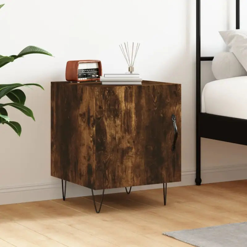 Moderne nachtkastjes van bewerkt hout voor een stijlvolle inrichting - Gerookt eiken / 1 - Nachtkastjes