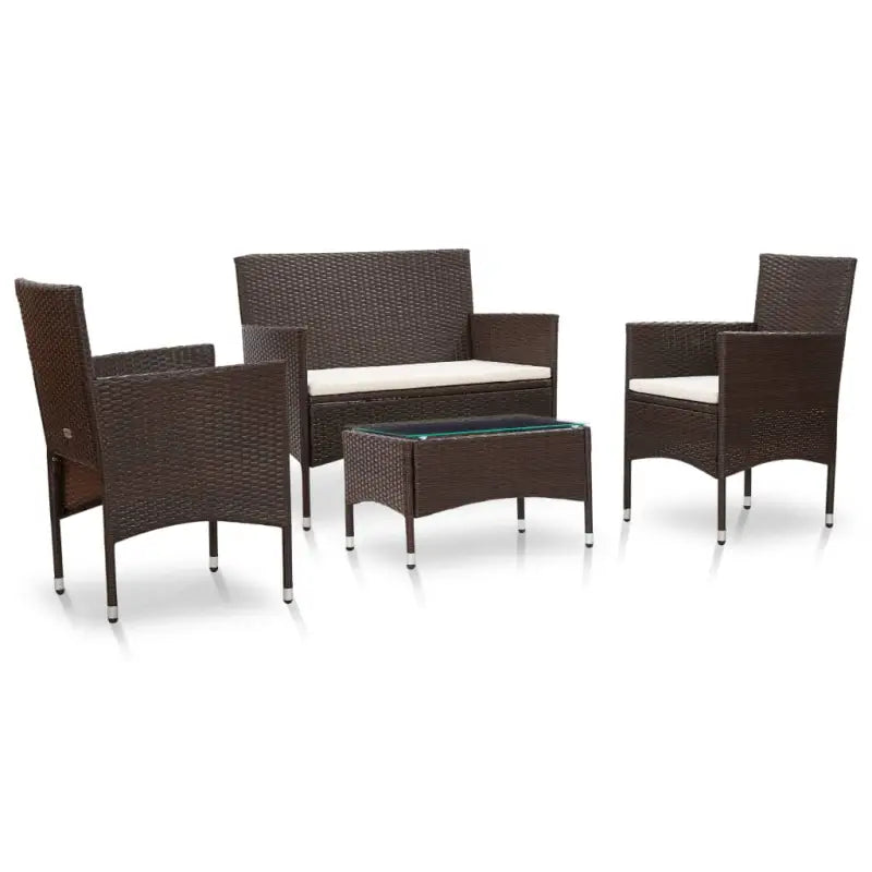 Moderne PE Rattan Tuinmeubelset voor Buitenruimte - Bruin - Tuinsets