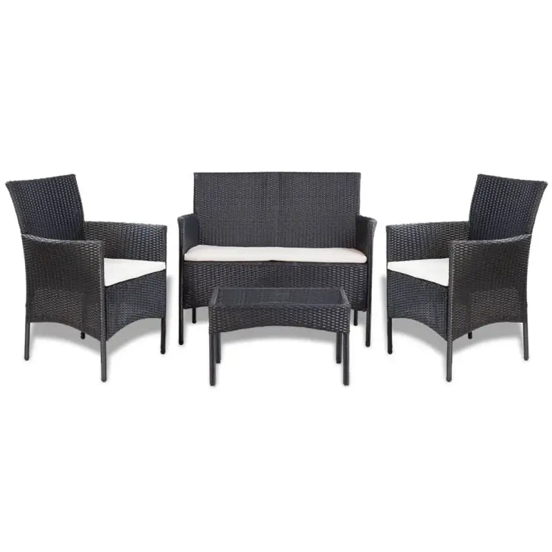 Moderne PE Rattan Tuinmeubelset voor Buitenruimte - Zwart en wit - Tuinsets