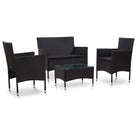 Moderne PE Rattan Tuinmeubelset voor Buitenruimte - Zwart - Tuinsets