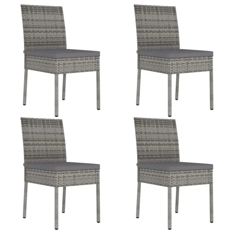 Moderne poly rattan tuinstoelen voor buitenruimte - Grijs / 4 - Tuinstoelen
