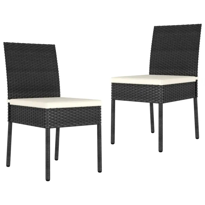 Moderne poly rattan tuinstoelen voor buitenruimte - Zwart / 2 - Tuinstoelen