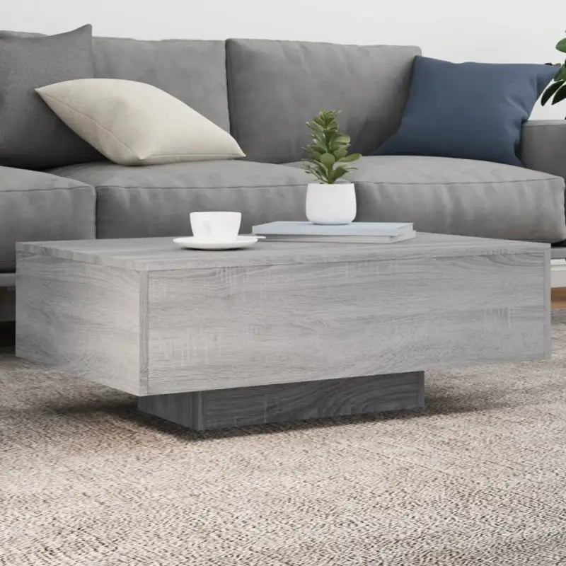 Moderne salontafel met LED-verlichting en duurzaam bewerkt hout - Grijs sonoma / 85 x 55 x 31 cm / 1 - Salontafels