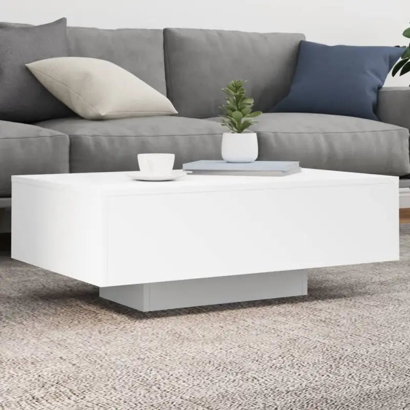 Moderne salontafel met LED-verlichting en duurzaam bewerkt hout - Wit / 85 x 55 x 31 cm / 1 - Salontafels