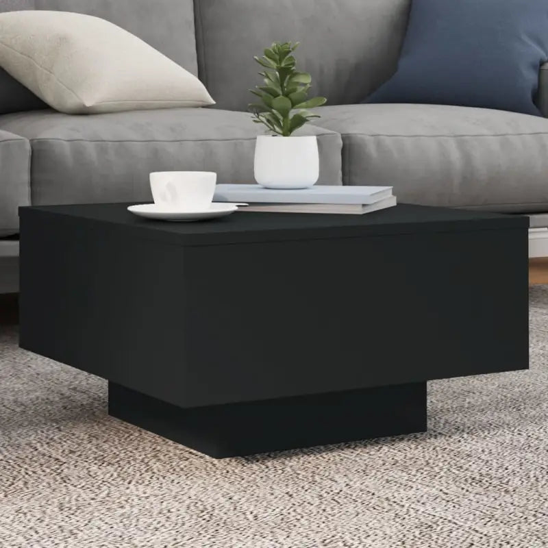 Moderne salontafel met LED-verlichting en duurzaam bewerkt hout - Zwart / 55 x 55 x 31 cm / 1 - Salontafels