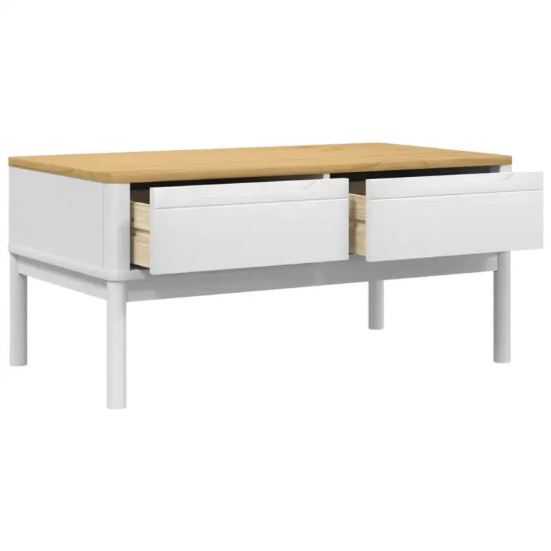Moderne salontafel met massief grenenhout en houten poten - Salontafels