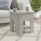 Moderne Salontafel met Opbergvak in Bewerkt Hout - Betongrijs / 40 x 40 x 42 cm / 1 - Salontafels