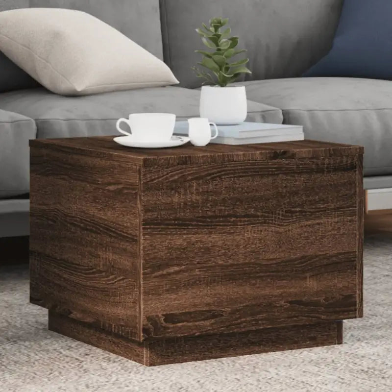 Moderne salontafel met RGB LED-verlichting en duurzaam bewerkt hout - bruin eikenkleur / 1 / 50 cm - Salontafels