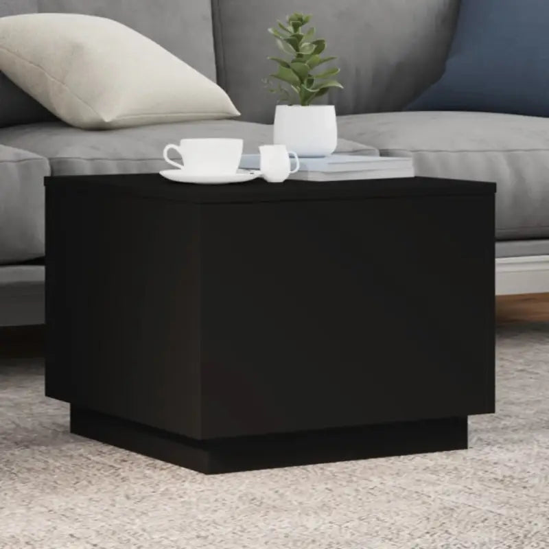 Moderne salontafel met RGB LED-verlichting en duurzaam bewerkt hout - Zwart / 1 / 50 cm - Salontafels
