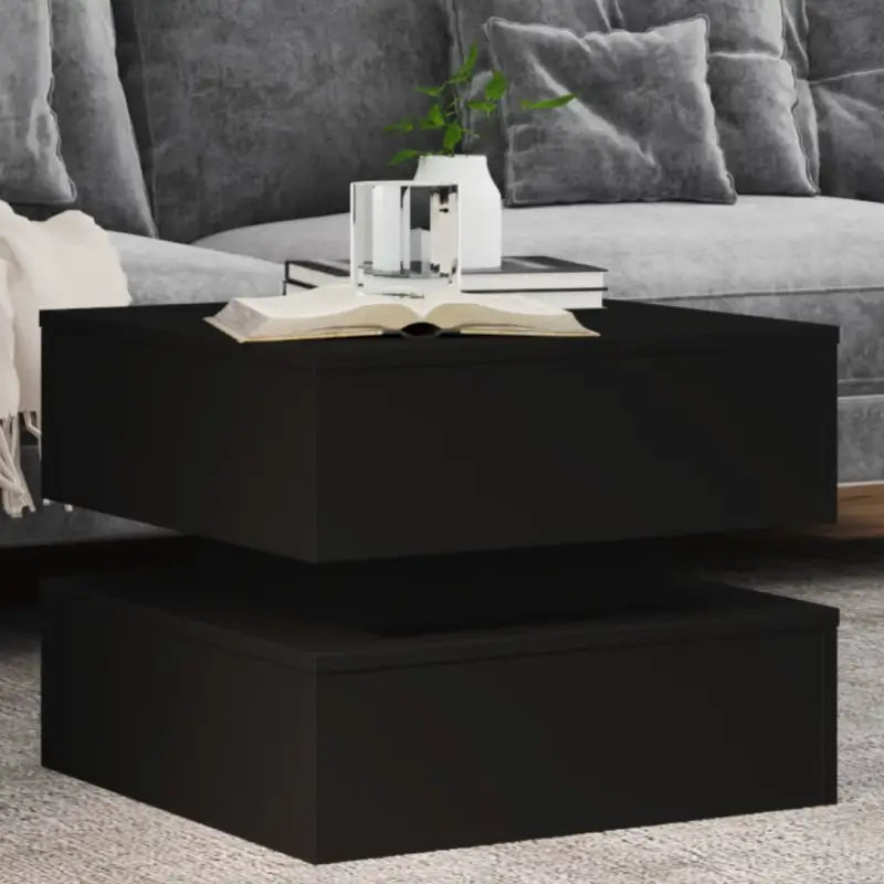 Moderne salontafel met RGB LED-verlichting en duurzaam bewerkt hout - Zwart / 1 / 50 cm - Salontafels
