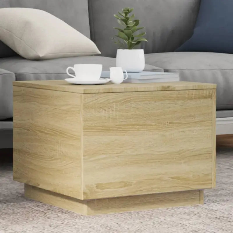 Moderne salontafel met RGB LED-verlichting en duurzaam bewerkt hout - Sonoma eiken / 1 / 50 cm - Salontafels