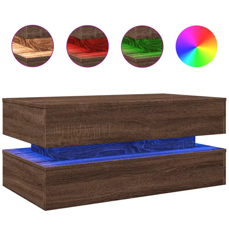 Moderne salontafel met RGB LED-verlichting en duurzaam bewerkt hout - Salontafels