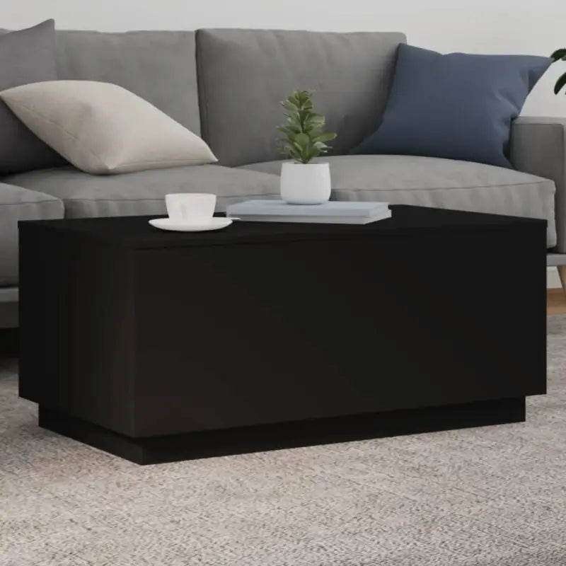 Moderne salontafel met RGB LED-verlichting en duurzaam bewerkt hout - Zwart / 1 / 90 cm - Salontafels