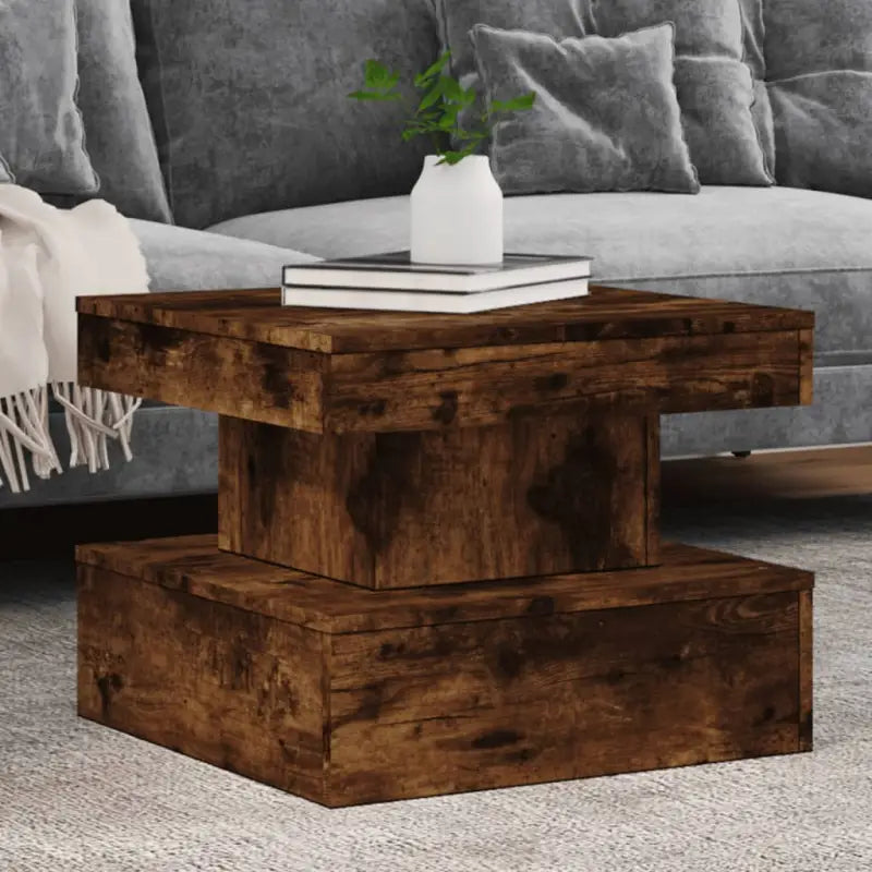 Moderne salontafel met RGB LED-verlichting en hoogwaardig bewerkt hout - Gerookt eiken / 1 / 50 cm - Salontafels