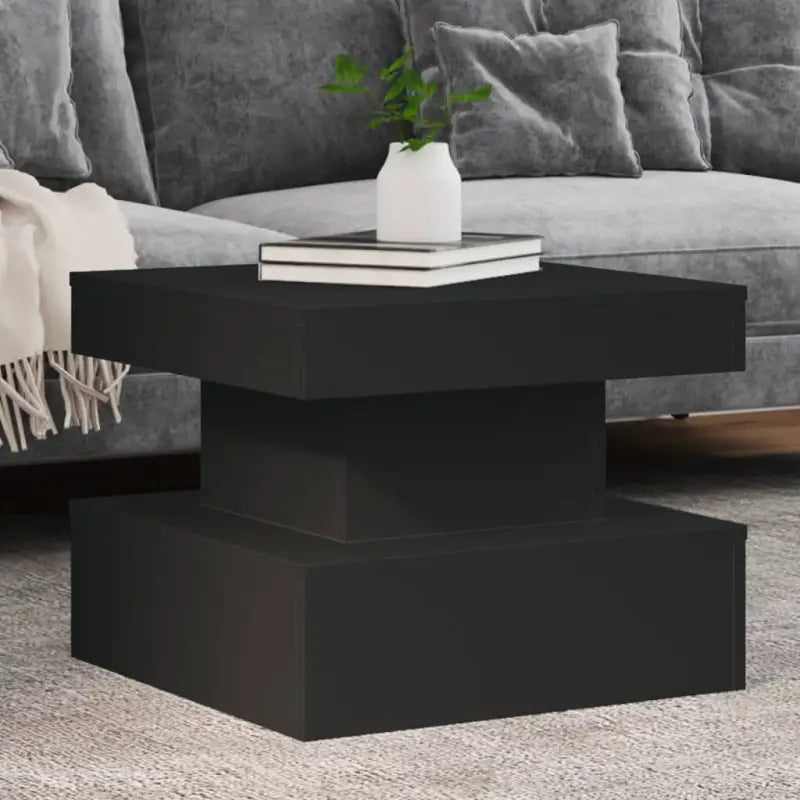 Moderne salontafel met RGB LED-verlichting en hoogwaardig bewerkt hout - Zwart / 1 / 50 cm - Salontafels