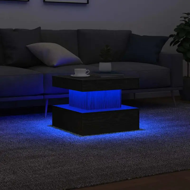 Moderne salontafel met RGB LED-verlichting en hoogwaardig bewerkt hout - Zwart eiken / 1 / 50 cm - Salontafels