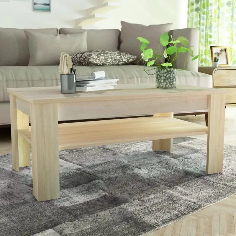 Moderne salontafel van bewerkt hout met PVC-randen - Salontafels