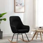 Moderne schommelstoel met zacht bekleding en stabiel metalen frame - Zwart / 1 - Schommelstoelen